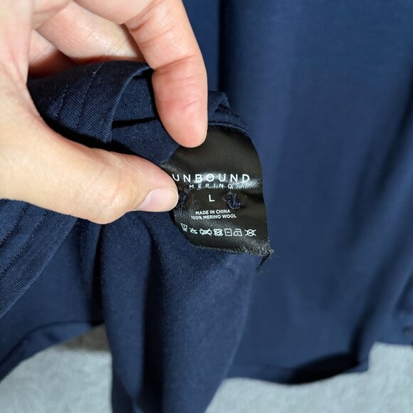 Unbound Merino 100% Wool Button Down Long Sleeve Shirt - Men's Size L - Blue - Picture 4 of 9